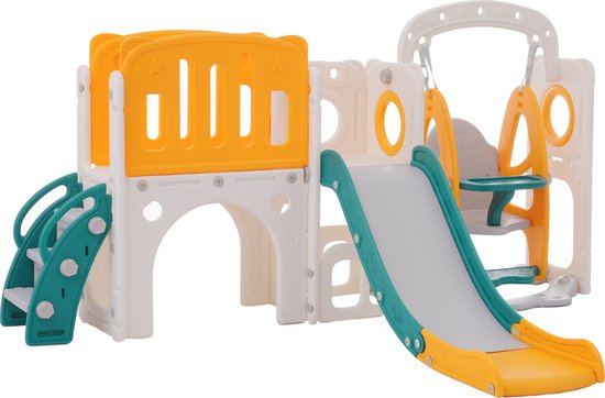Foto: Step2 sports tastic activity center speeltoestel met sport accessoires voor kinderen glijbaan basketbal voetbal en honkbal set voor peuters speelgoed van plastic kunststof