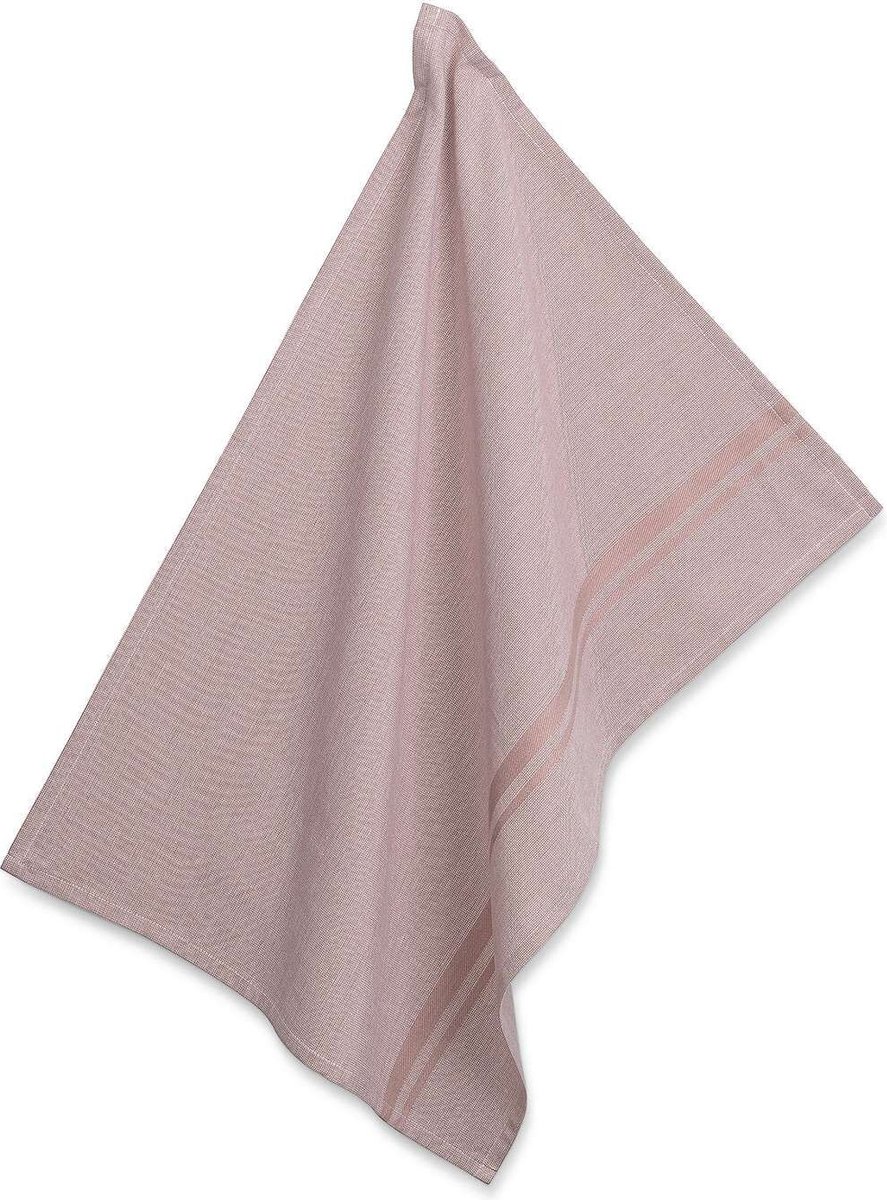Theedoek, Katoen, Roze met Streep, 70 x 50 cm - Kela | Tia