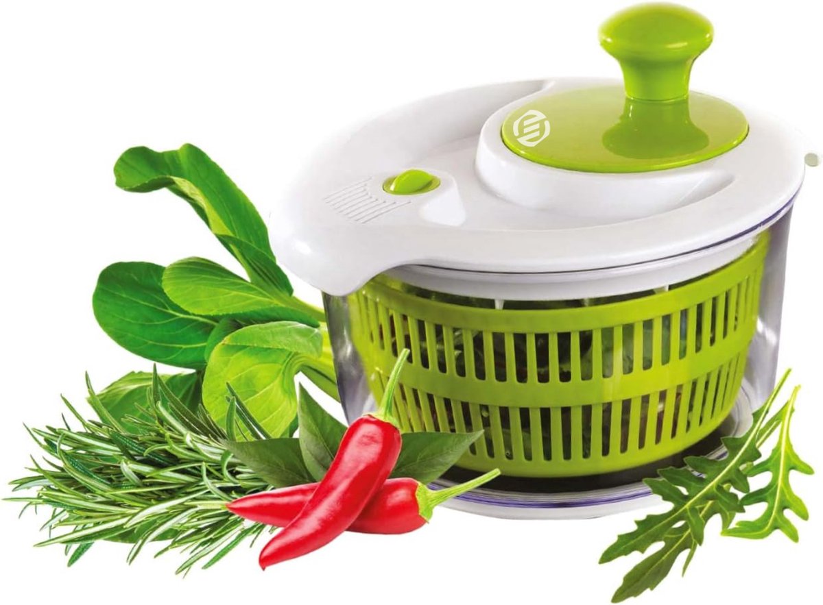 Equivera Slazwierder- Salad spinner - Slacentrifuge - Saladspinner - Sla Centrifuge - Saladecentrifuge - Sladroger - Must Have Voor In De Keuken