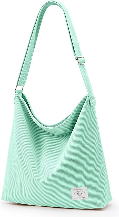 Sac en velours côtelé, sac à bandoulière à fermeture éclair, cabas