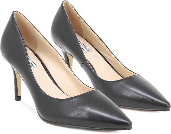 Sandales pour femmes talon bas dames élégantes bout fermé slingback deccolte Zwart PU 38 EU Sandales pour femmes S1999 sandales talon bas dames