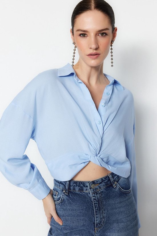 Foto: Trendyol twoss23bz00442 volwassenen vrouwen blouse lichtblauw 36