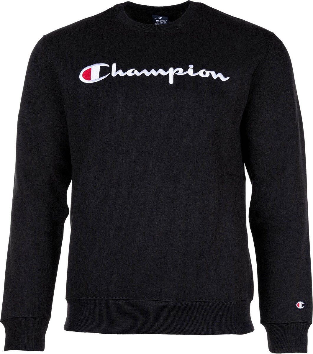 Champion Big Logo Fleece Crewneck Sweater Heren Zwart