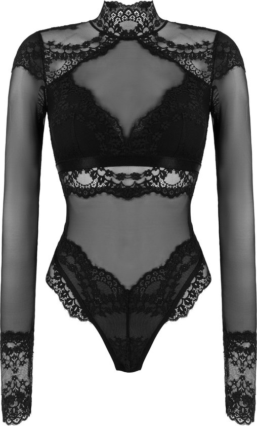 Hunkemöller Dames Lingerie Body Daisy - Zwart - maat M