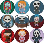 BOTC Peinture de diamants - Sous-verres avec support - Set de 8 - Forfait Adultes et Enfants - Cadeau - Halloween