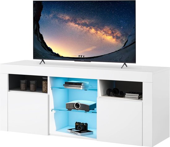 SIRHONA Meuble TV avec Éclairage LED RGB & Couleur réglable