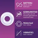 Durex Pleasure Ring informatie: werkt zonder batterijen, 30 min gebruik, rekbaar materiaal, geen vibraties.