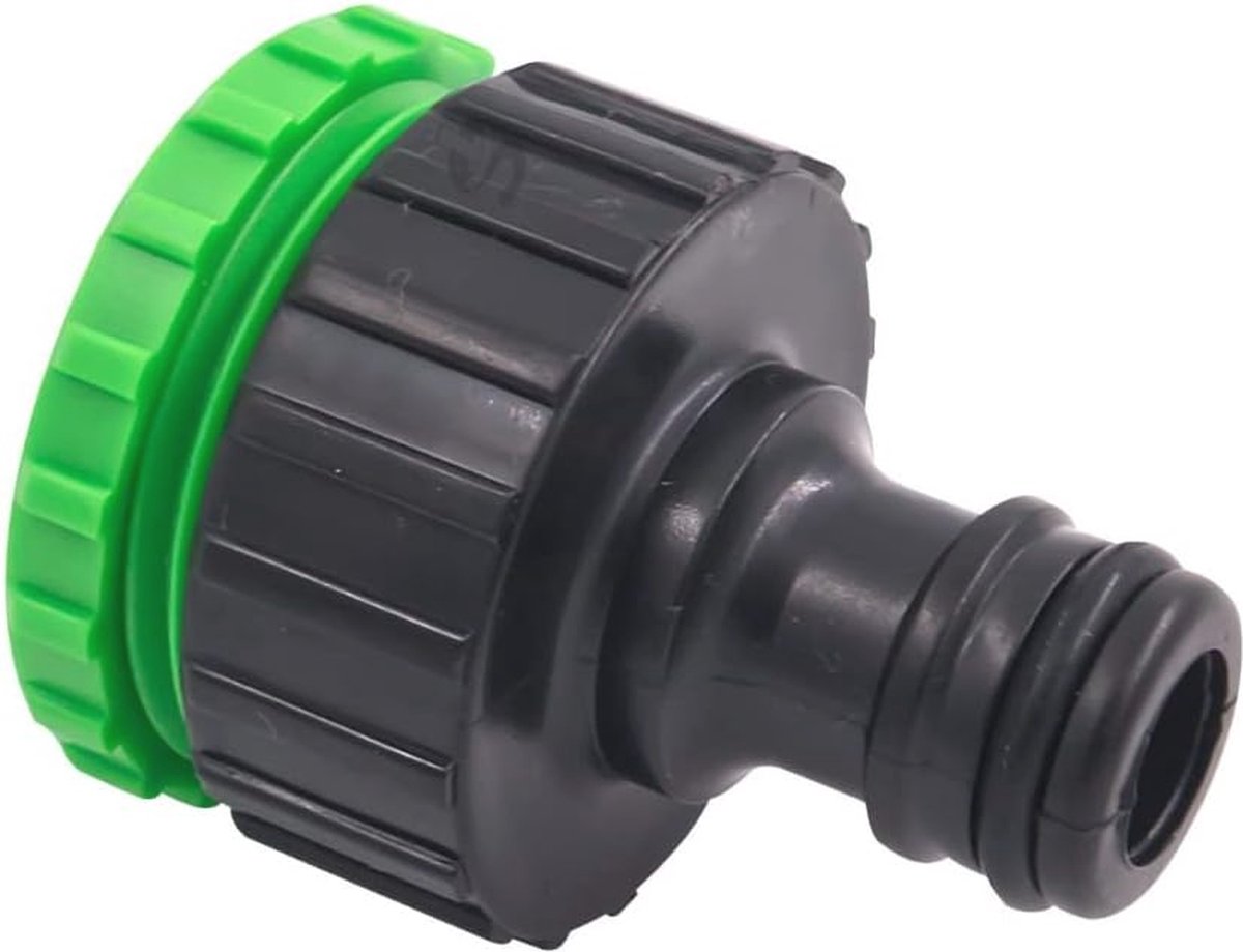 Kraanaansluiting 1 inch met 3/4 inch reductie en snelkoppeling voor irrigatie