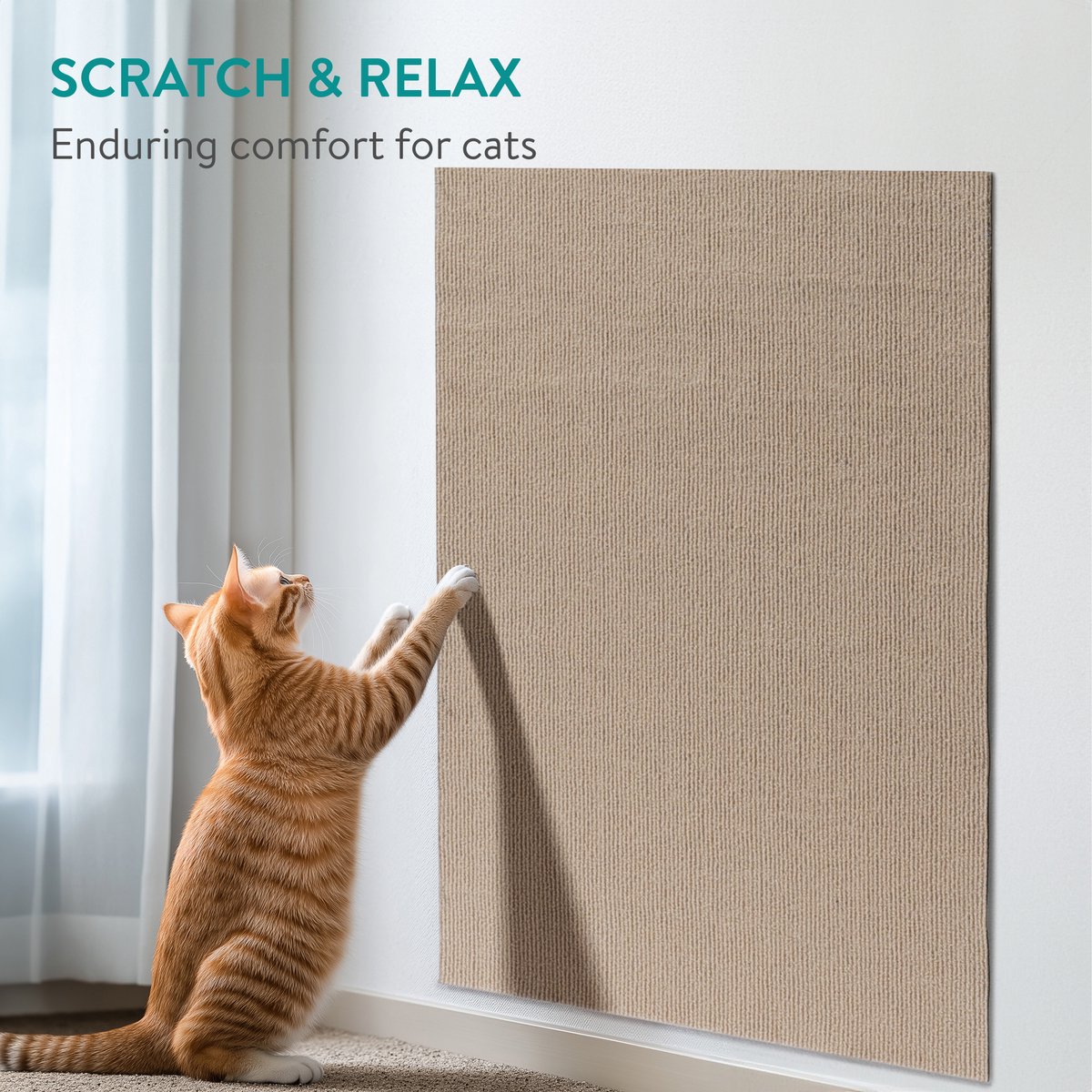 Krabmat kat zelfklevend 30x60cm beige