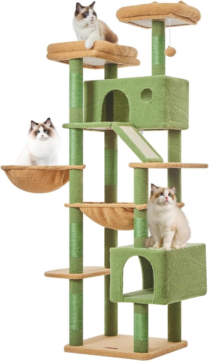 Grote Kattenboom met Meerdere Niveaus en Krabpalen voor Binnenkatten