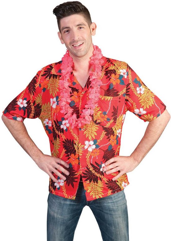Tropisch Hawaii overhemd rood