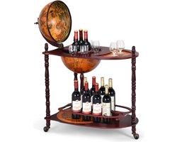 GOPLUS® Wereldbol Bar - Globebar - Wereldbol Drank - Wijn Rek - Wijn Maken Set - Wereldbol Bal - Wereldbol Wijnrek - Wereldbol Globe Globebar - Globe Bar - Globebar Whisky - Houten Wijnrek Image