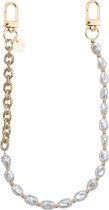 xoxo Wildhearts telefoonkoord - Over The Moon - Kort koord - Geschikt voor iPhone - Geschikt voor Samsung - Universeel - Phone cord - Telefoonketting - Koord voor telefoon - Telefoon hanger parel ketting met gouden schakels
