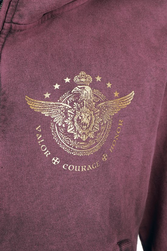 Gilet à capuche Sabaton Valor Courage Honor pour femme - Bordeaux - L