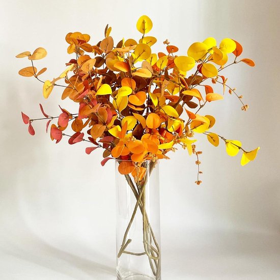 Herfst decoratie Kunstmatige Eucalyptus Plant - Herfstbloemen - Faux Herfstplanten - Pompoenen - Bessen - Thanksgiving - Huis - Balkon - Tuin - 70