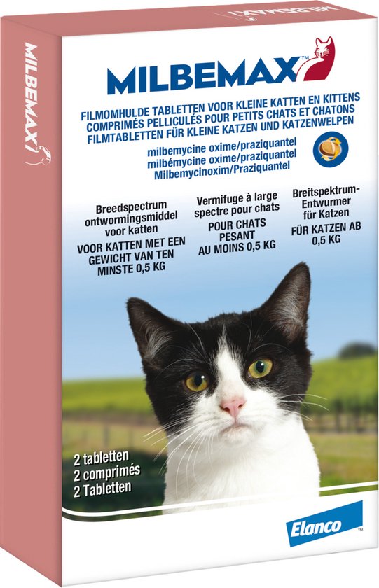 Milbemax Ontworming Tabletten Kat/Kitten 0,5 - 2 kg 2 tabletten