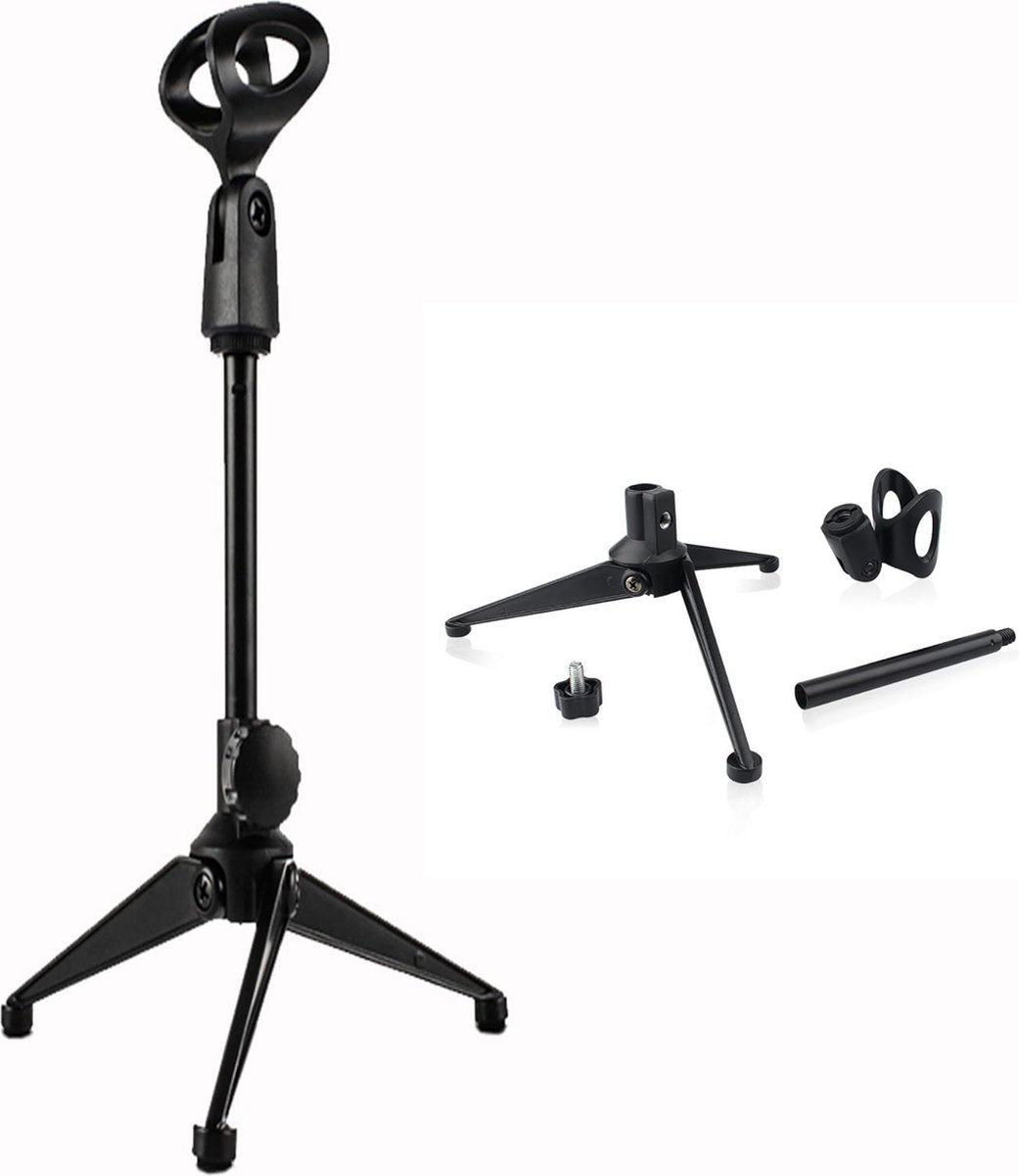 Professionele mini instelbare statief microfoon standaard houder (zwart)