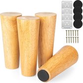 VIDETOL 4 Pieces Wooden Table Legs Round Furniture Legs Wood