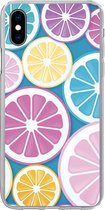 Telefoonhoesje Geschikt voor iPhone Xs Max hoesje - Fruit - Grapefruit - Tropisch - Siliconen Telefoonhoesje Telefoonhoesje - Verjaardag cadeau tiener