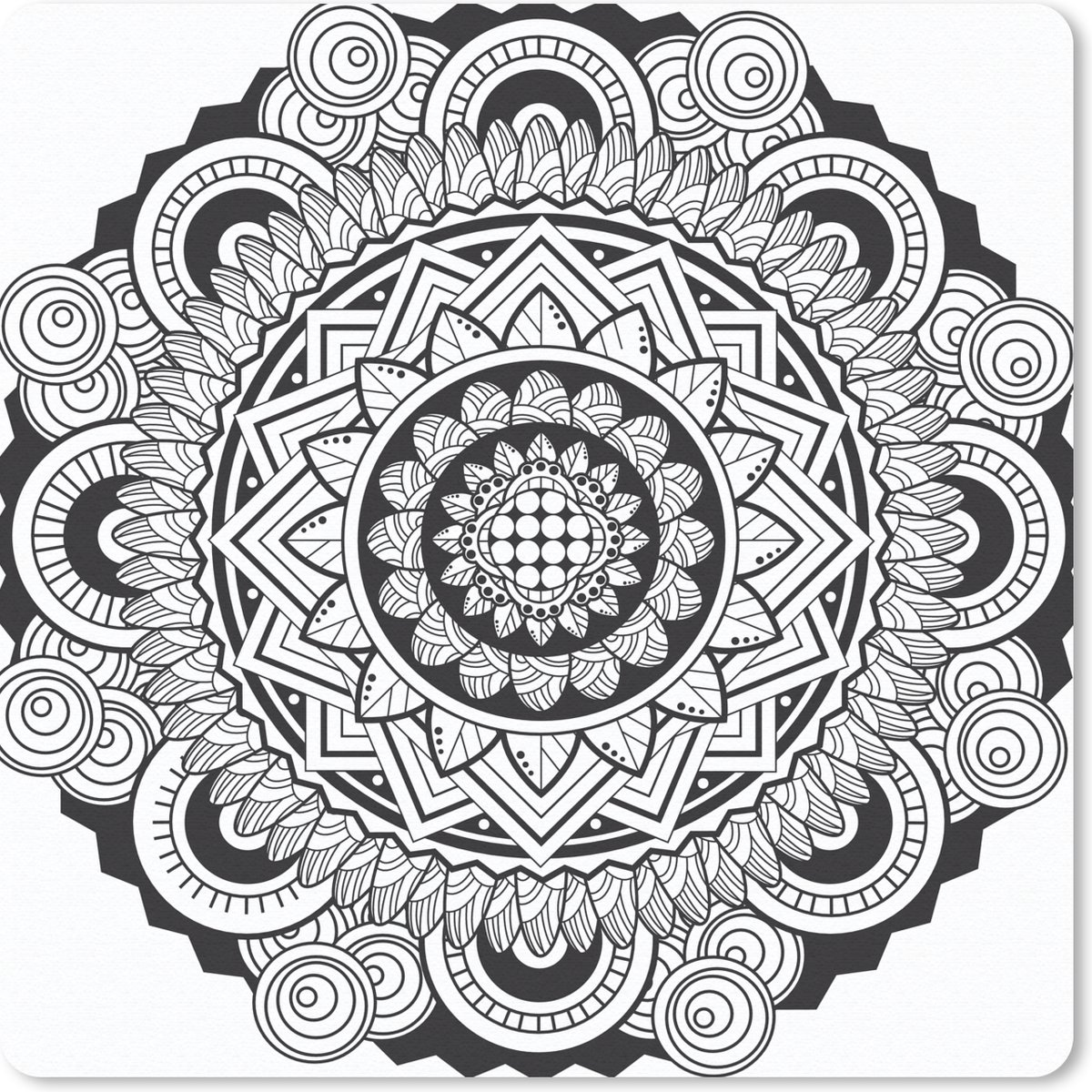 Muismat 30x30 cm - Mousepad Mandala sierlijk - Muismatten