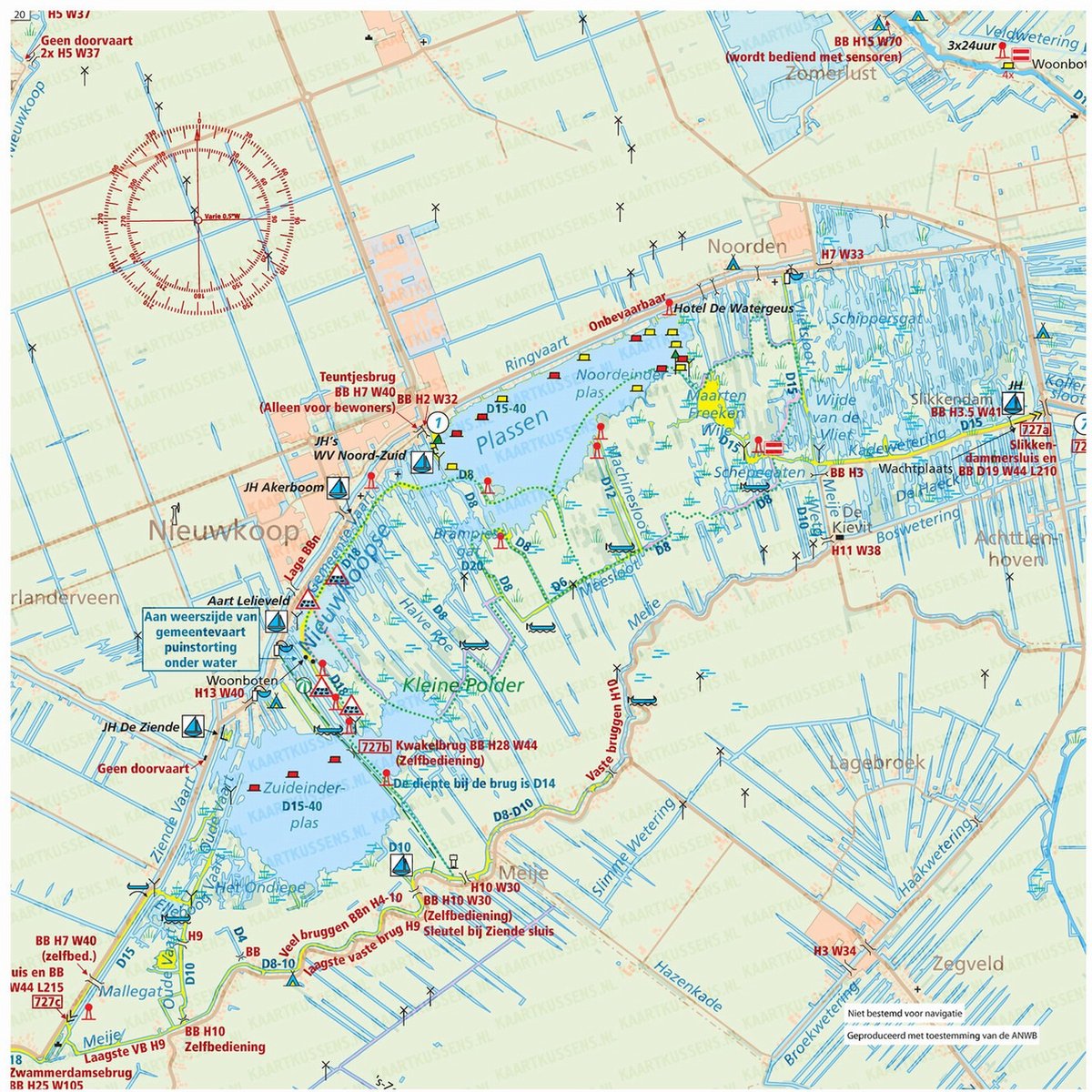 Kaartkussen incl vulling 50x50cm nieuwkoopse plassen