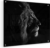 Artaza Glasschilderij - Leeuw - Leeuwenkop - 50x40 - Plexiglas Schilderij - Foto op Glas
