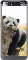 Geschikt voor Samsung Galaxy A80 hoesje - Panda - Boom - Licht - Siliconen Telefoonhoesje