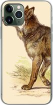 Geschikt voor iPhone 11 Pro hoesje - Wolf - Roofdier - Planten - Siliconen Telefoonhoesje