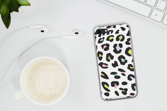 Coque iPhone 7 - Imprimé Panthère - Couleurs - Zwart - Siliconen - Sinterklaas - Noël - Cadeaux - Cadeaux chaussures