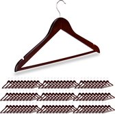 Relaxdays kledinghangers hout - set van 90 - broeklat - kleerhangers bruin - draaibaar