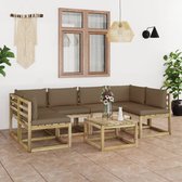 Decoways - 7-delige Loungeset met kussens geïmpregneerd grenenhout