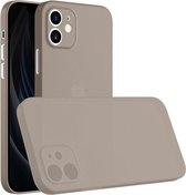 Mobiq 0.3mm Ultra Dun Hoesje iPhone 12 Mini 5.4 inch Extra dun Minimaal - zeer compact lichtgewicht case cover - Zwart | Grijs