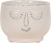 Kolibri Home | Happy face white bloempot - Witte keramieken sierpot Ø6cm