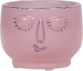 Kolibri Home | Happy face pink bloempot - Roze keramieken sierpot Ø6cm