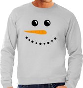 Sneeuwpop foute Kersttrui - lichtgrijs - heren - Kerstsweaters / Kerst outfit 2XL