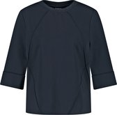 TAIFUN Dames Shirt met 3/4-mouwen en biesjes EcoVero Obsidian-42