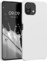 kwmobile telefoonhoesje voor Xiaomi 11 Lite (5G) NE / Mi 11 Lite (5G) - Hoesje met siliconen coating - Smartphone case in mat wit