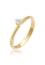 Elli PREMIUM Dames Ring Dames Solitaire Ring Filigraan Klassiek met Diamant (0.11 ct.) in 925 Sterling Zilver