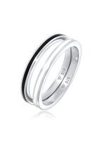 Elli Dames Ring Dames Ring Set Basic Zwart met Email in 925 Sterling Zilver