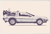 JUNIQE - Poster in kunststof lijst DeLorean-tijdmachine - Back to the