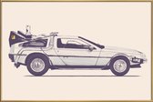 JUNIQE - Poster met kunststof lijst DeLorean-tijdmachine - Back to the