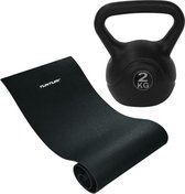 Tunturi - Fitness Set - Fitnessmat 160 x 60 x 0,7 cm - Kettlebell 2 kg