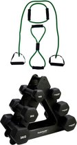 Tunturi - Fitness Set - Dumbbell Opbergrek incl 2x 1 t/m 3 dumbbells  - Tubing Set Groen