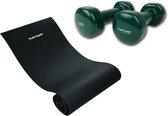 Tunturi - Fitness Set - Vinyl Dumbbell 2 x 2 kg - Fitnessmat 160 x 60 x 0,7 cm