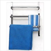 Decopatent® Hangend Handdoekenrek voor aan de Deur - Voor 3 Handdoeken met 2 Ophanghaken - Hangende Handdoek Rek - Metaal - Afm 56 x 25 x 49 Cm.