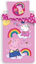 Peppa Pig Hooray - Dekbedovertrek - Eenpersoons - 140  x 200 cm - Roze