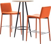 vidaXL 3-delige Barset kunstleer oranje