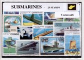 Onderzeeers – Luxe postzegel pakket (A6 formaat) : collectie van 25 verschillende postzegels van onderzeeers – kan als ansichtkaart in een A6 envelop - authentiek cadeau - kado - g