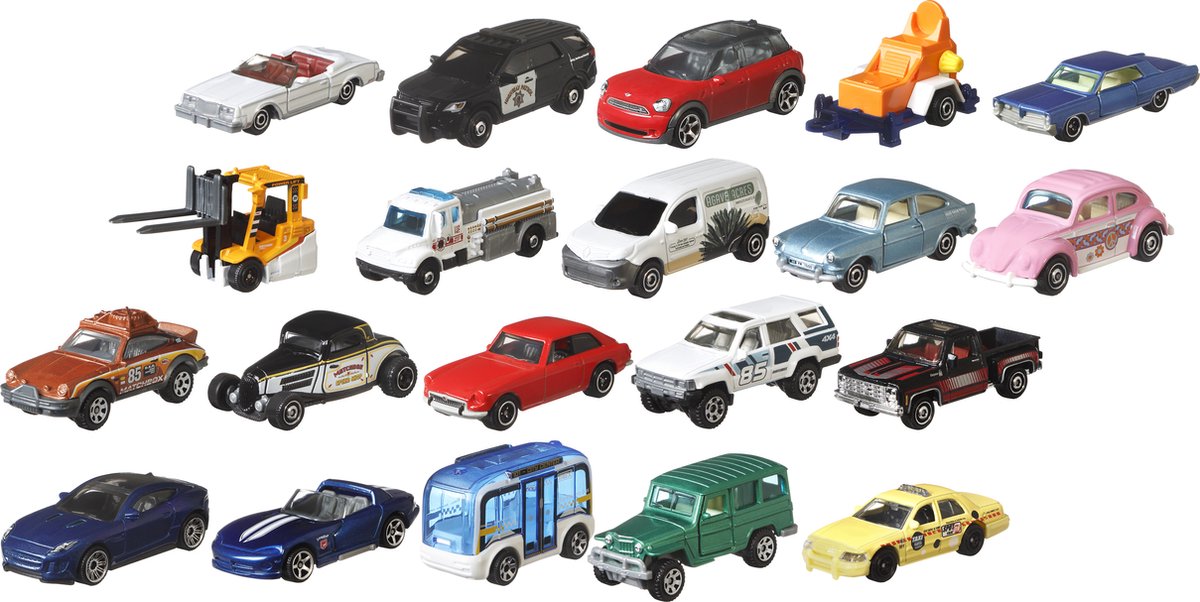 Matchbox Set met 20 auto's Diecast - Speelgoedvoertuigen