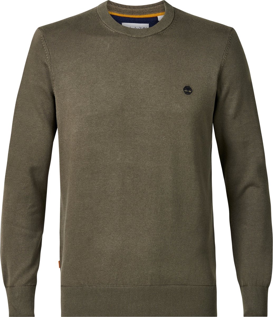 Crew Neck Sweater Long Sleeve Cotton Groen